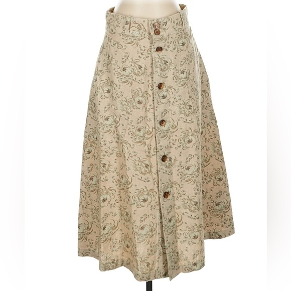 Ralph Lauren RRL Floral Print Linen Midi Skirt Full Vintage Floral A Line Knee 2 - Picture 5 of 11